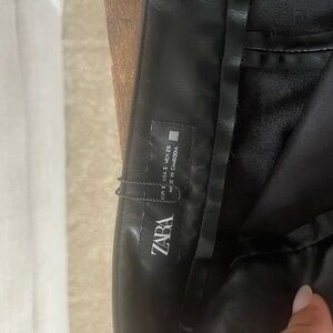 Zara Sleek Black Faux Leather Shorts